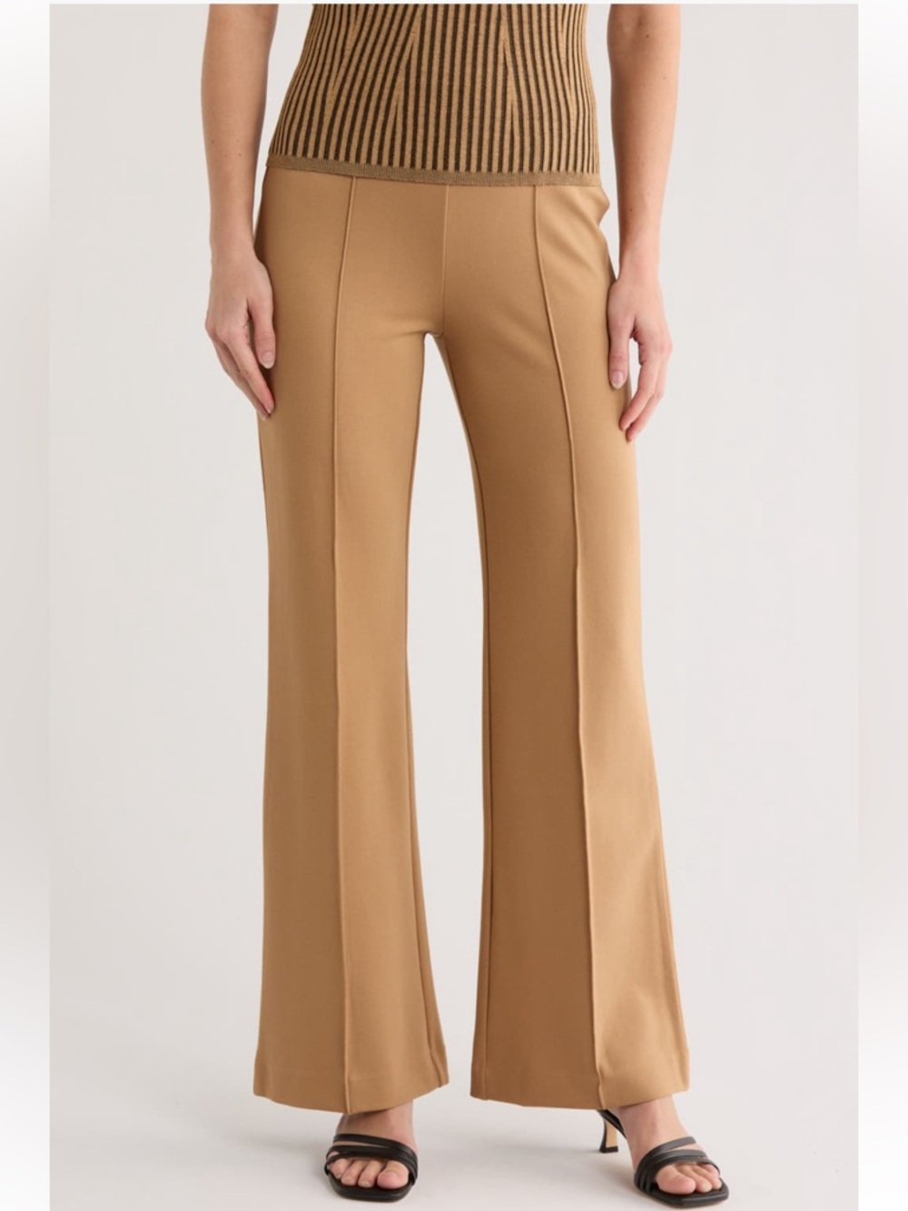 🍒2/$90🍒 DKNY Camel Front Seam Ponte Pants, Flared/Boot